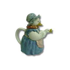 Quirky Teapot Mama Duck and Her Duckling