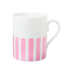 Mug porcelaine rayé Rose